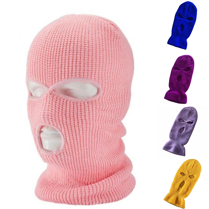 

Warm Beanie Hat апка Face Mask Three 3 Hole Knit апка зимняя женская Full Face Cover апка мђжская Unisex Beanie Cap